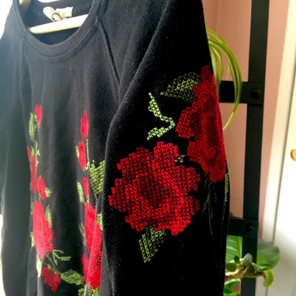 Black Sweater with roses